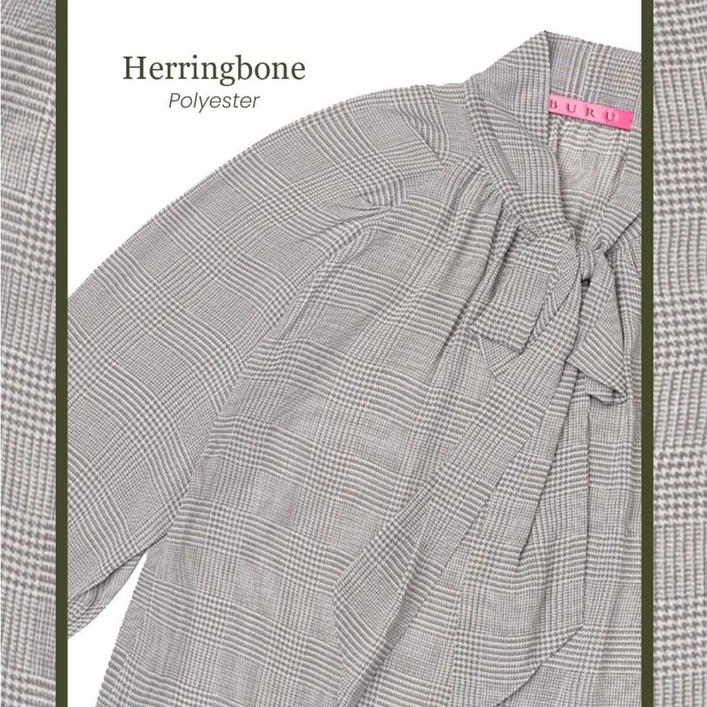 Gray Herringbone Women's Blouse
